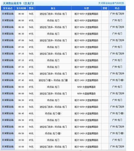 天河客运站长途汽车购票官网（天河客运站省内汽车票限时优惠）