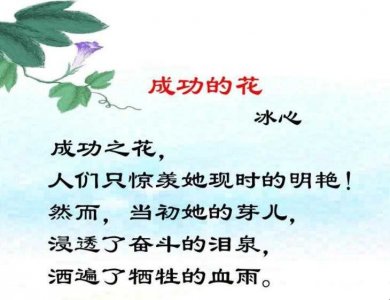 ​冰心《成功的花》原文是什么