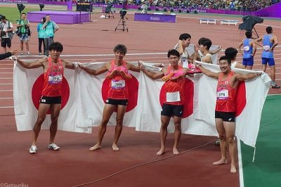 ​日本男子4x100mr获得银牌! 中国队最后逆转 夺得金牌 /亚洲大会